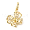 Brass Micro Pave Clear Cubic Zirconia European Dangle Charms Bails KK-K388-66G-1