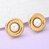 304 Stainless Steel Plastic Stud Earrings EJEW-D309-02G-2