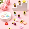 16Pcs 16 Styles Sunflower/Daisy Flowerpot Food Grade Eco-Friendly Silicone Beads SIL-YW0001-37-5
