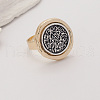 Geometric Texture Zinc Alloy Adjustable Finger Rings for Women US6150-3-1