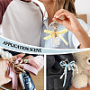 5Pcs Plastic Pearl & Polyester Bowknot Keychain KEYC-PH01537-6