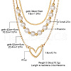 Heart Alloy & Plastic Imitation Pearl 3 Layer Necklaces for Women FS-WGA62EB-01-2