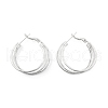 Brass Triple Hoop Earrings for Women EJEW-U055-01S-2