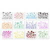 12Pcs 12 Styles PET Plastic Hollow Out Drawing Painting Stencils Templates DIY-WH0485-001-1