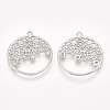 Brass Filigree Pendants KK-T038-345P-01-2