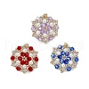 3Pcs Glass Seed Beaded Flower Pendants PALLOY-MZ00513-1