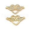 Brass Micro Pave Clear Cubic Zirconia Connector Charms KK-E068-VB344-1