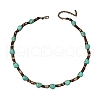 Skull Dyed Synthetic Turquoise & Coconut Heishi Beaded Necklaces for Men FS-WGB0857-01-3