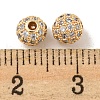 Brass Micro Pave Clear Cubic Zirconia Beads ZIRC-R113-01A-G-3