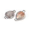 Natural Sunstone Faceted Connector Charms G-L514-048G-01-2