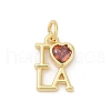 Brass Pave Cubic Zirconia Charms KK-U062-31G-1