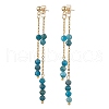 Natural Mixed Stone Ear Studs EJEW-JE05945-4