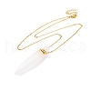 Natural Quartz Crystal Rock Crystal Bullet Shaped Perfume Bottle Pendant Necklaces G-B089-02G-01-2