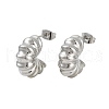 Rack Plating Brass Stud Earrings for Women EJEW-D280-04P-1