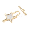 Brass Shell Toggle Clasps KK-K391-02G-3