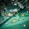  4Pcs Adjustable Brass Finger Ring Components KK-NB0002-57-5