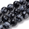 Natural Snowflake Obsidian Beads Strands G-S259-20-6mm-1