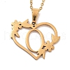 PVD Vacuum Plating 201 Stainless Steel Pendant Necklaces NJEW-R267-02O-G-1