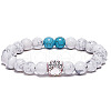 Howlite and Synthetic Turquoise Bead Stretch Bracelets for Women Men XZ2326-2-1