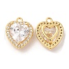 Brass and Clear Cubic Zirconia Pendants ZIRC-Q202-05G-1