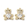 Rack Plating Brass Clear Cubic Zirconia Pendants KK-B072-24G-2