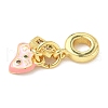 Brass Enamel European Dangle Charms KK-I355-22G-02-2