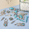  16Pcs 8 Styles Synthetic Turquoise Alloy Pendants FIND-TA0002-57-5