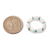 Natural Apatite & Shell Rice Beaded Stretch Ring RJEW-TA00112-3
