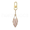 2Pcs 2 Styles Brass Bar Link Chains Pouch Stone Pendant Decorations HJEW-JM02034-01-5