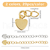 DICOSMETIC 40Pcs 2 Colors Rack Plating Brass Curb Chain Extender KK-DC0004-27-2