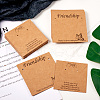100Pcs 2 Styles Friendship Theme Kraft Paper Jewelry Display Cards CDIS-TA0001-24-5