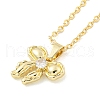 Brass Micro Pave Clear Cubic Zirconia Pendant Necklaces for Women NJEW-B100-01G-1