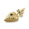 Brass Rhinestone Pendants KK-V002-07G-2
