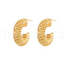 304 Stainless Steel Wire Spiral Stud Earrings GO7006-1-1