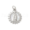 Brass Pave Natural White Shell Pendants KK-S522-06A-P-1