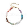 Chakra Natural Rose Quartz & Amethyst & Apatite & Aquamarine & Green Aventurine & Tiger Eye & Carnelian Chip Beaded Bracelets for Women BJEW-JB11741-02-2