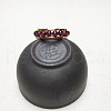 Alloy with Natural Garnet Round Beaded Cuff Rings FS-WG034C3-01-1