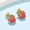 Brass Enamel Stud Earrings EJEW-Q017-04G-3
