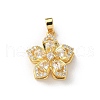 Brass Micro Pave Clear Cubic Zirconia Pendants ZIRC-D276-01G-B02-1