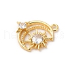 Brass Micro Pave Cubic Zirconia Charms KK-D371-04D-G-2