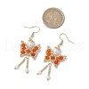 Butterfly Faceted Bicone Glass Beads Snowflake Dangle Earrings EJEW-MZ00429-02-3