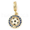 Rack Plating Brass Micro Pave Cubic Zirconia European Dangle Charms KK-P287-33D-G-1