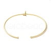 Rack Plating Brass Micro Pave Clear Cubic Zirconia Letter Open Cuff Bangles BJEW-A018-01G-L-3