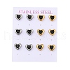 Ion Plating(IP) 304 Stainless Steel Heart Stud Earrings EJEW-C099-13PG-03-1