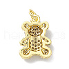 Rack Plating Brass Micro Pave Cubic Zirconia Charms KK-H443-06G-02-2