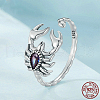 Scorpion 925 Sterling Silver Pave Cubic Zirconia Cuff Rings for Women FS-WG08321-01-1