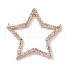 Rack Plating Brass Micro Pave Cubic Zirconia Connector Charms KK-G515-42RG-01-1
