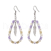 304 Stainless Steel & Glass Seed Beads Dnagle Earrings for Women EJEW-MZ00397-01-2