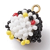 Seed Beads Beaded Charms PALLOY-MZ00317-3