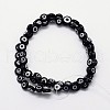 Handmade Evil Eye Lampwork Flat Round Bead Strands LAMP-L058-6mm-10-2